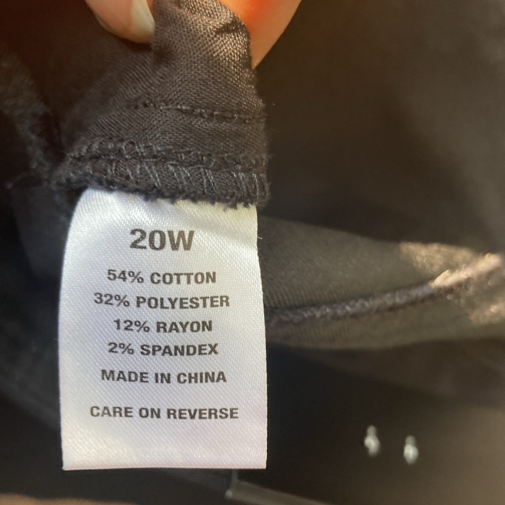 Napa Valley short black comfort waistband hidden elastic pull on 20W - Picture 11 of 16